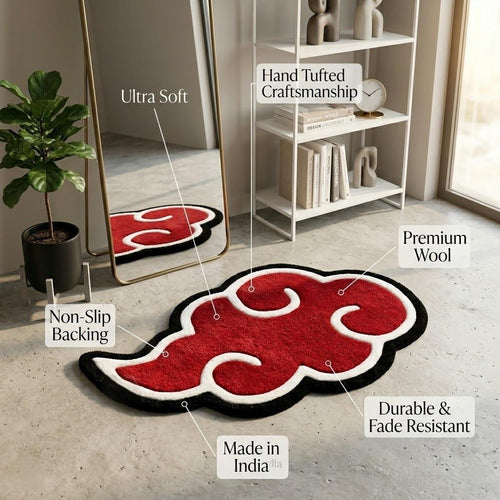 Akatsuki Cloud Handcrafted Premium Anime Rug - ruggybuggy