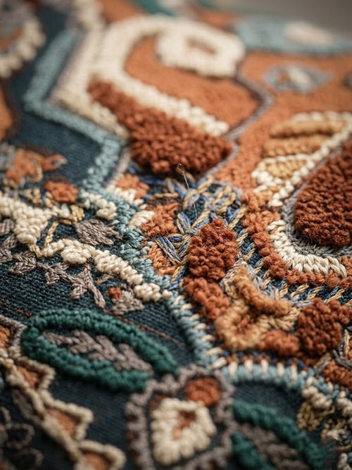 Artisan Heritage: Hand - Tufted Geometric Mosaic Premium Cushion – Luxury Multi - Textured Kilim Style Accent Pillow - ruggybuggy