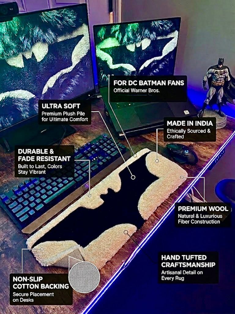 Batman "Dark Knight" Premium Keyboard Rug - ruggybuggy