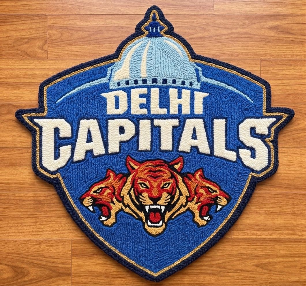 Delhi capitals Official Hand - tufted Rugs - ruggybuggy