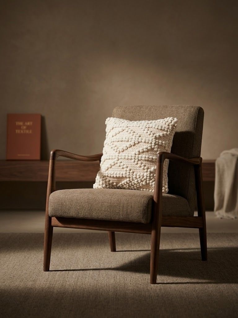 Nordic Noir: Premium Chunky Popcorn - Knit Wool Cushion – Luxury Hand - Woven Geometric Textured Accent Pillow - ruggybuggy