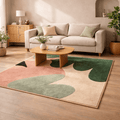 Premium Botanical Abstract Rug – Handcrafted Modern Leaf Design Floor Rug - ruggybuggy