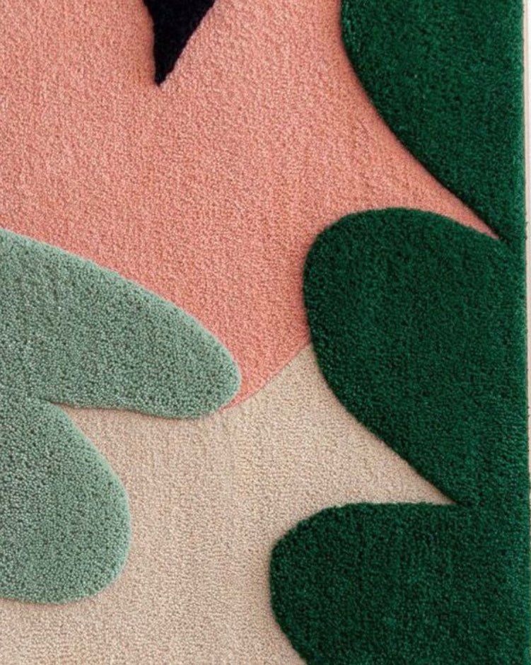 Premium Botanical Abstract Rug – Handcrafted Modern Leaf Design Floor Rug - ruggybuggy
