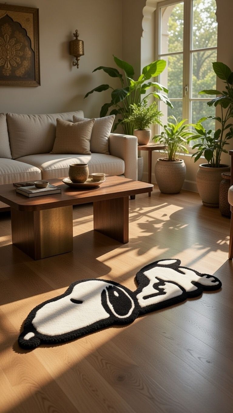 Premium Sleeping Snoopy Rug – Handcrafted Luxury Anime Rug for Modern Homes - ruggybuggy