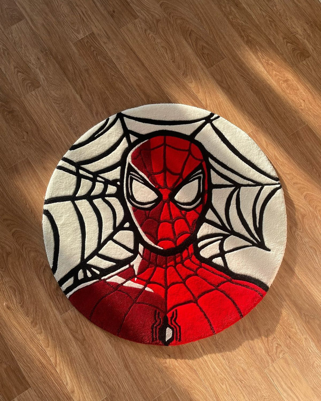 Premium Spiderman Anime Rug – Handcrafted Round Superhero Rug - ruggybuggy