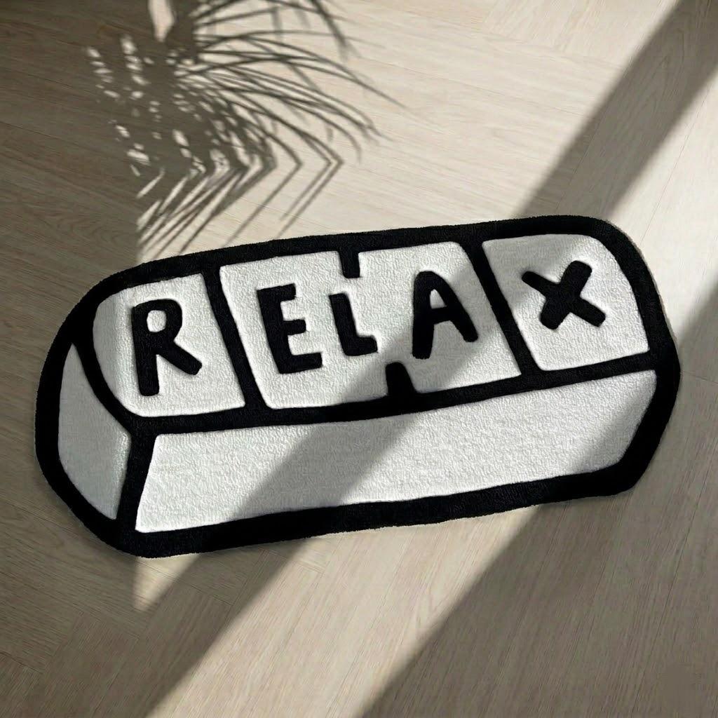 "RELAX" 3D Pill Handcrafted Premium Statement Rug - ruggybuggy