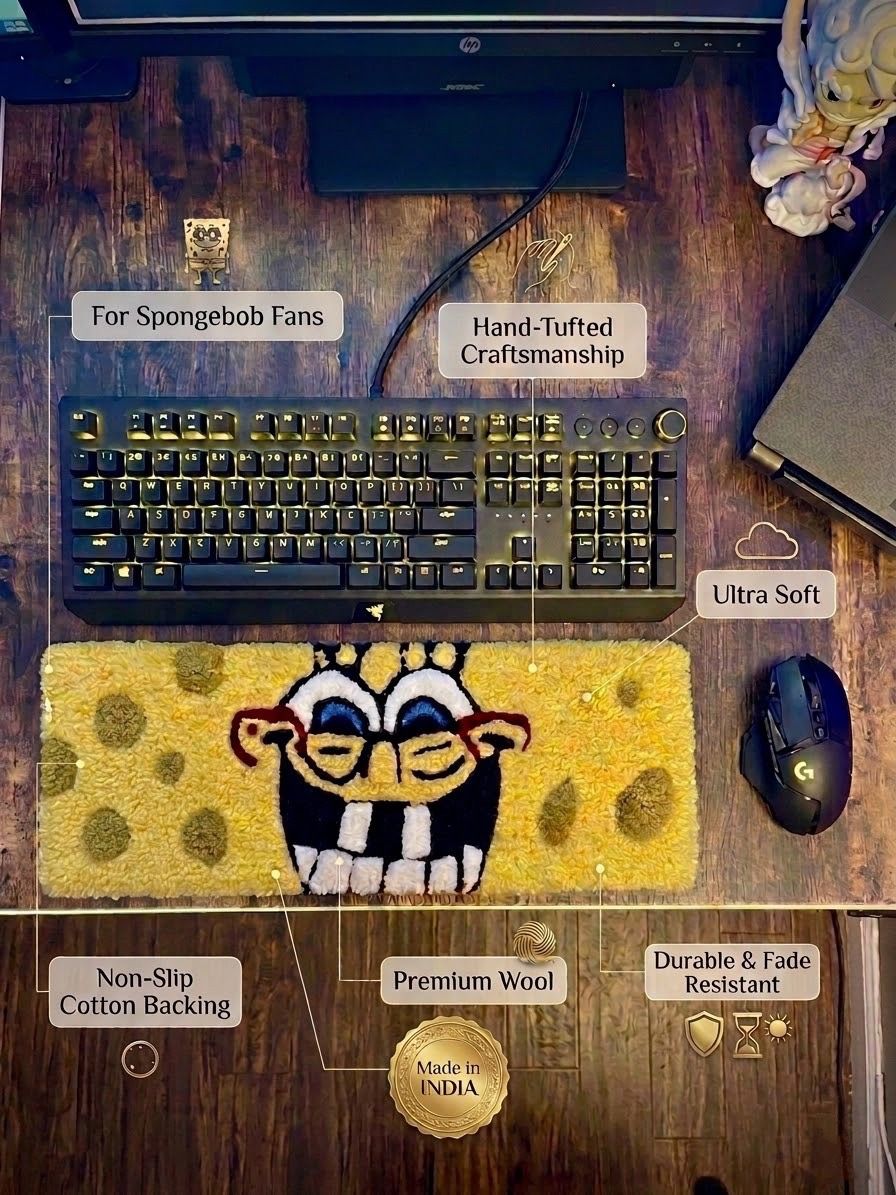 SpongeBob "Big Smile" Premium Keyboard Rug - ruggybuggy