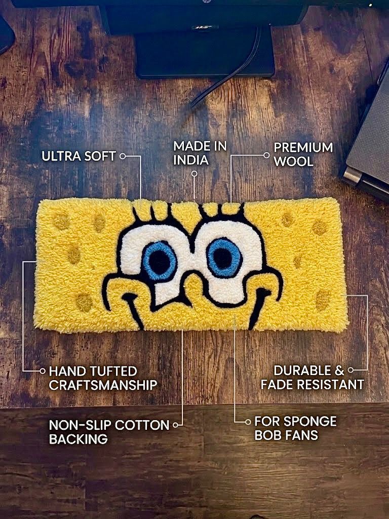 SpongeBob "Happy Face" Premium Keyboard Rug - ruggybuggy