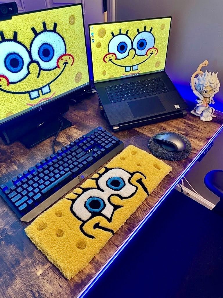 SpongeBob "Happy Face" Premium Keyboard Rug - ruggybuggy