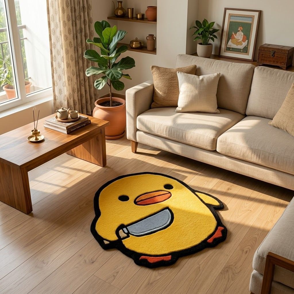 Stabby Duck Hand Tufted RUG - ruggybuggy