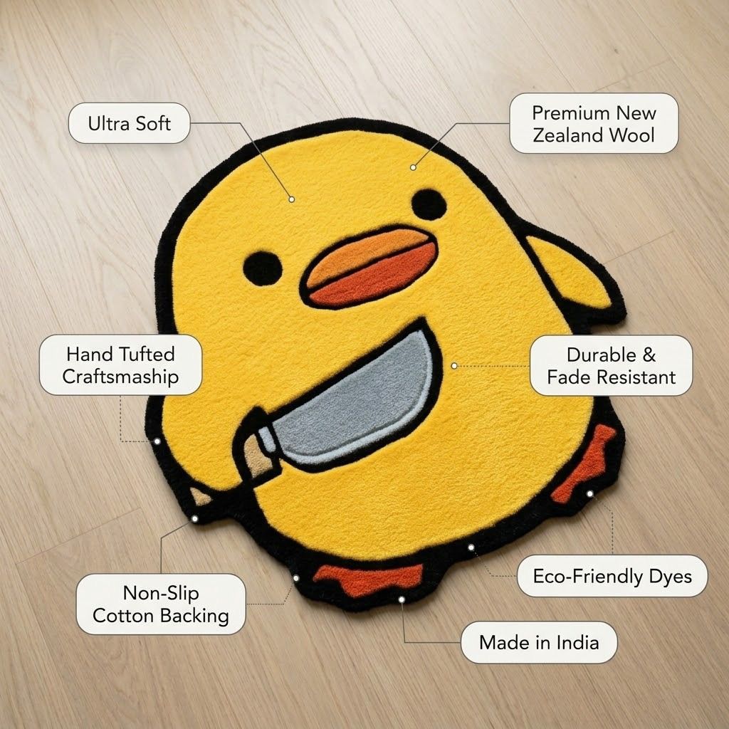 Stabby Duck Hand Tufted RUG - ruggybuggy